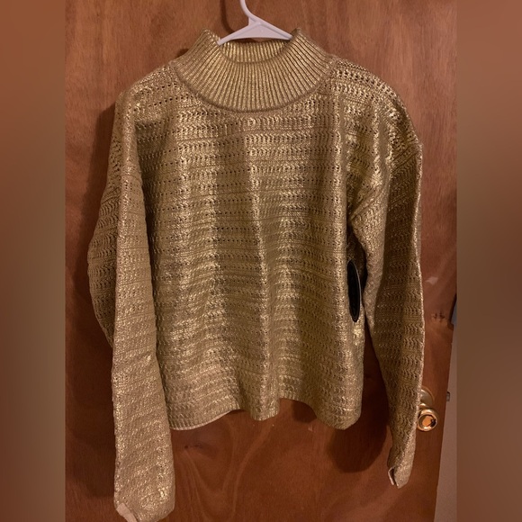 Gold Foil printed Women's Sweater, festive / dressy for a special occasion - Picture 1 of 6